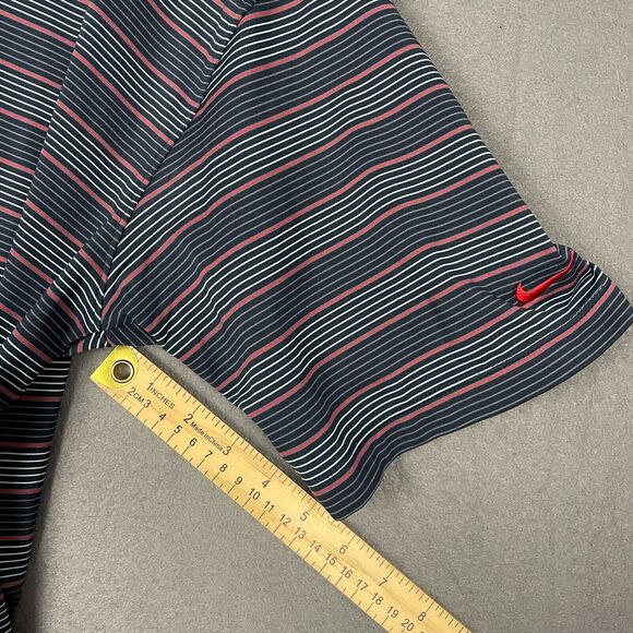 Nike Dri-Fit UV Polo Shirt Men's L Blue Striped Short Sleeve Golf Performance - Picture 10 of 15